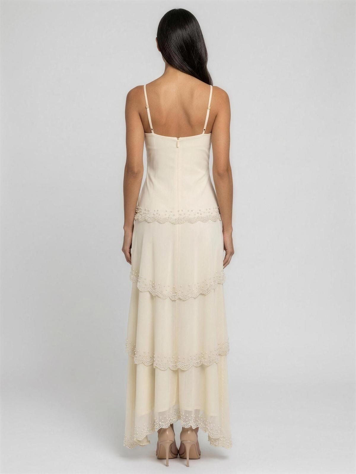 Dorinda Tiered Maxi Dress - Ivory