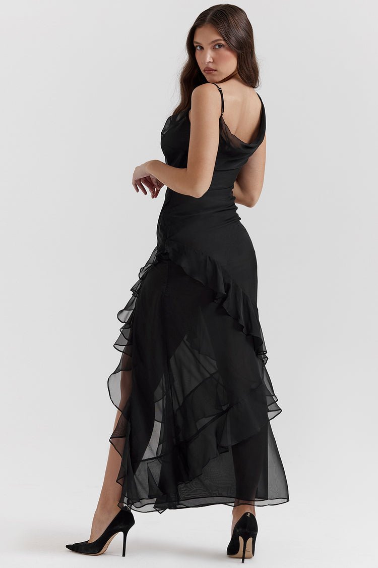 VICTORIA RUFFLED MAXI DRESS