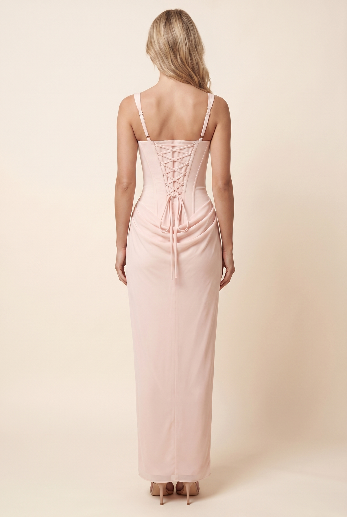 Fleurine Corset Maxi Dress - Blush