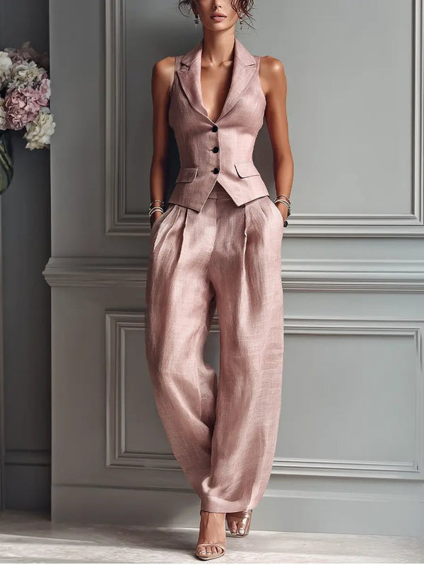 Alameda Linen Vest Pant Set