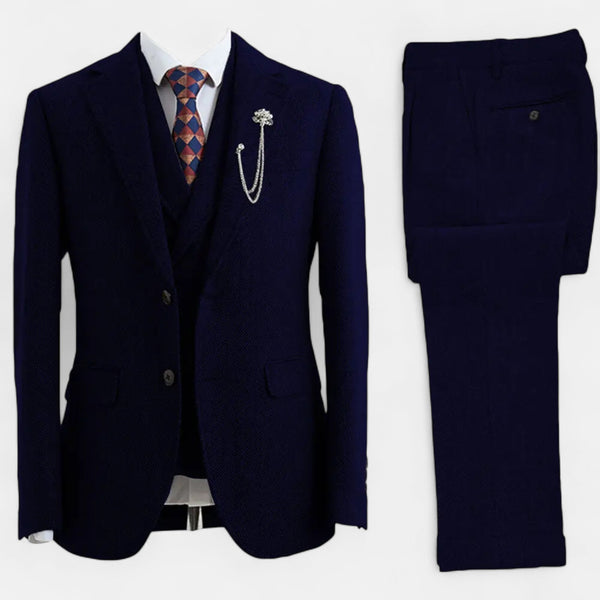 Alden Herringbone Three-Piece Suit
