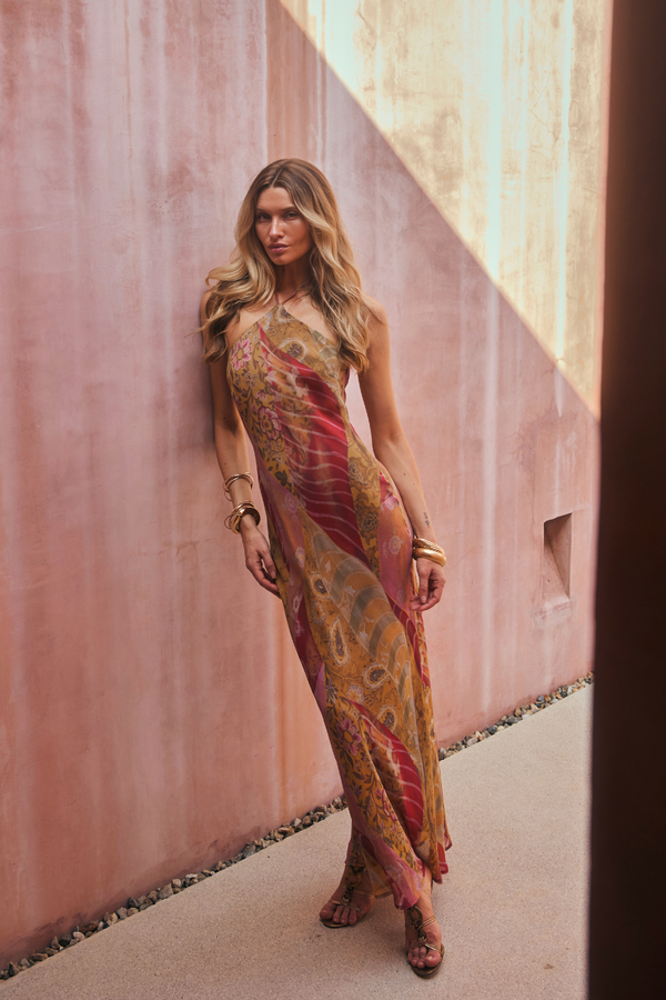 Aminta Halter Maxi Dress