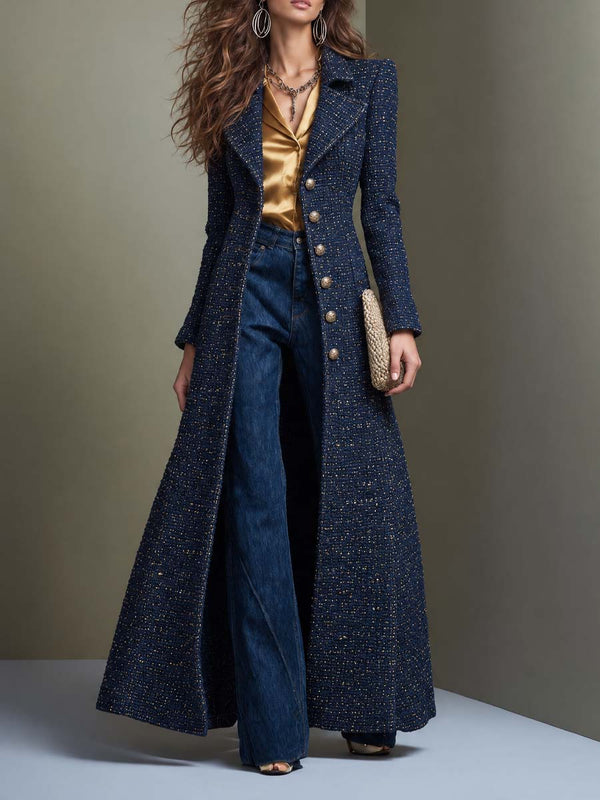 Clementine Tailored Tweed Maxi Coat