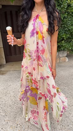 Diane Floral Maxi Dress - Pink and Purple Floral
