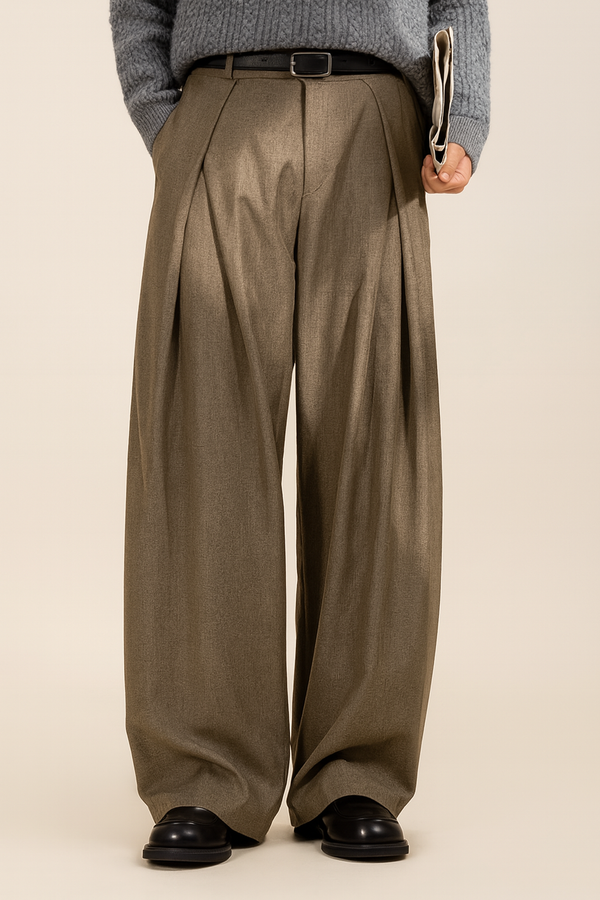 Dorian Wide-Leg Pleated Trousers