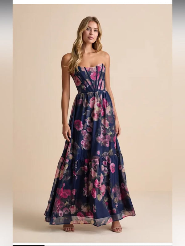 Elysande Bustier Floral Maxi Dress