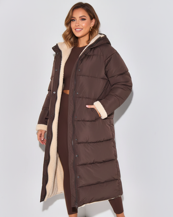 Florrie Sherpa-Lined Hooded Puffer Coat