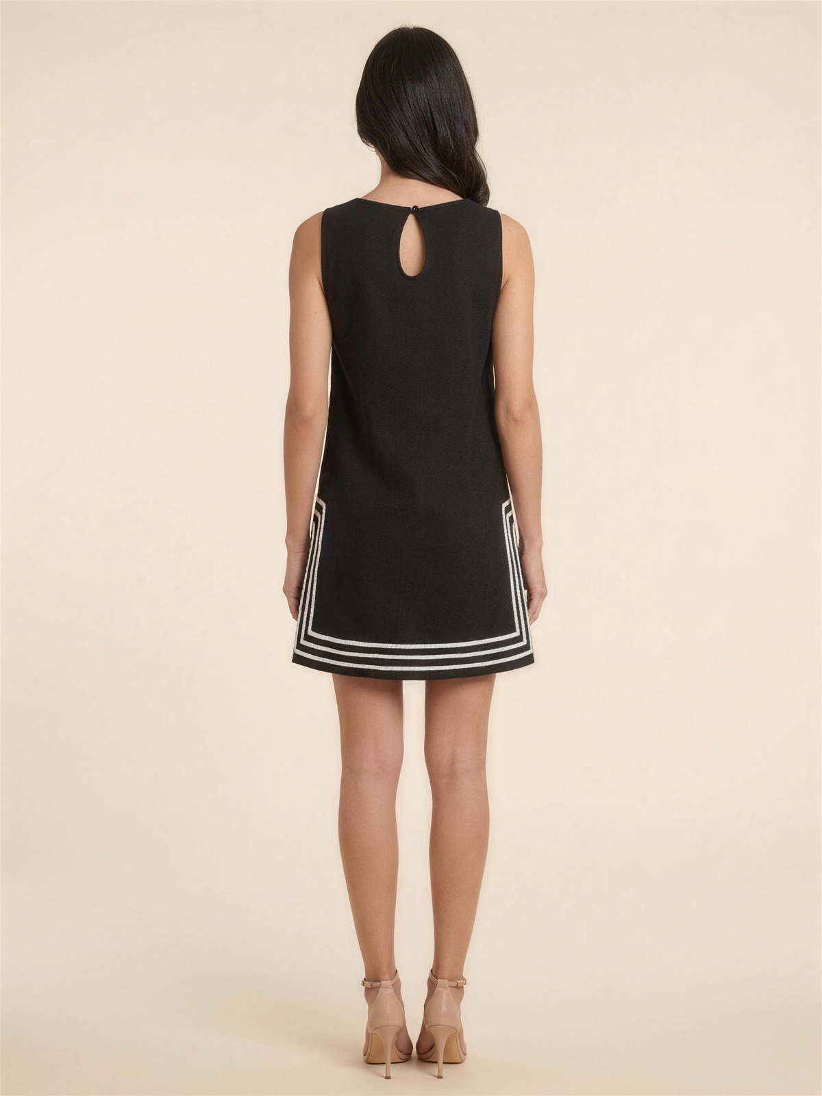 Gelsey Sleeveless A-Line Shift Mini Dress - Black
