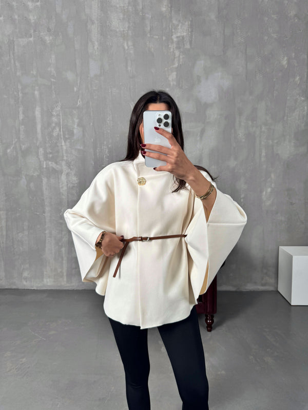 Gina Belted Poncho Jacket
