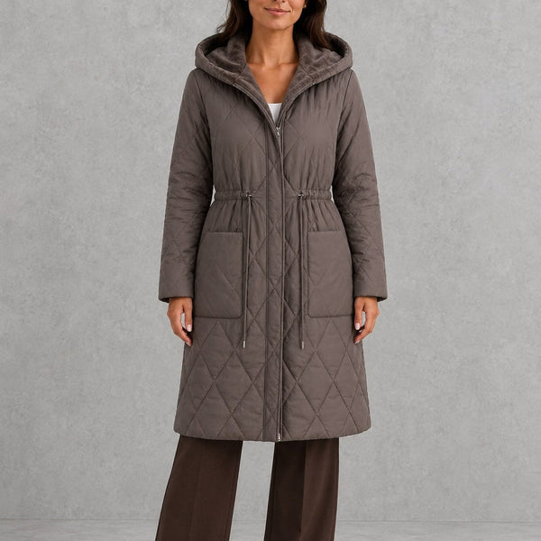 Imelda Faux Fur Collar Longline Puffer Coat