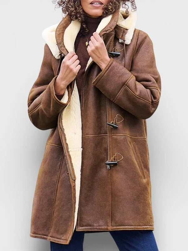 India Shearling Lined Toggle Coat