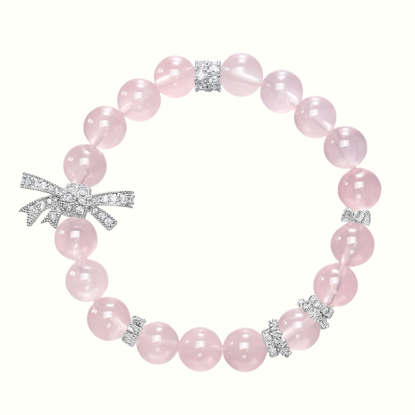 Linnet Pink Bead Bow Bracelet