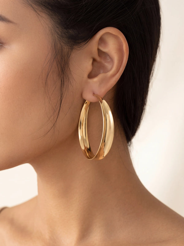 Maelys Gold Chunky Hoop Earrings