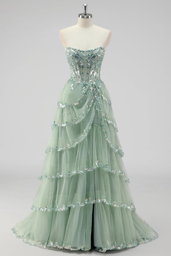 Nerys Sequin Tiered Gown