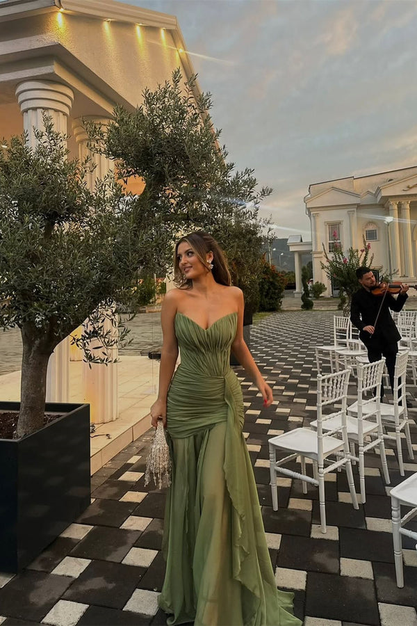 Rosamund Ruched Chiffon Gown