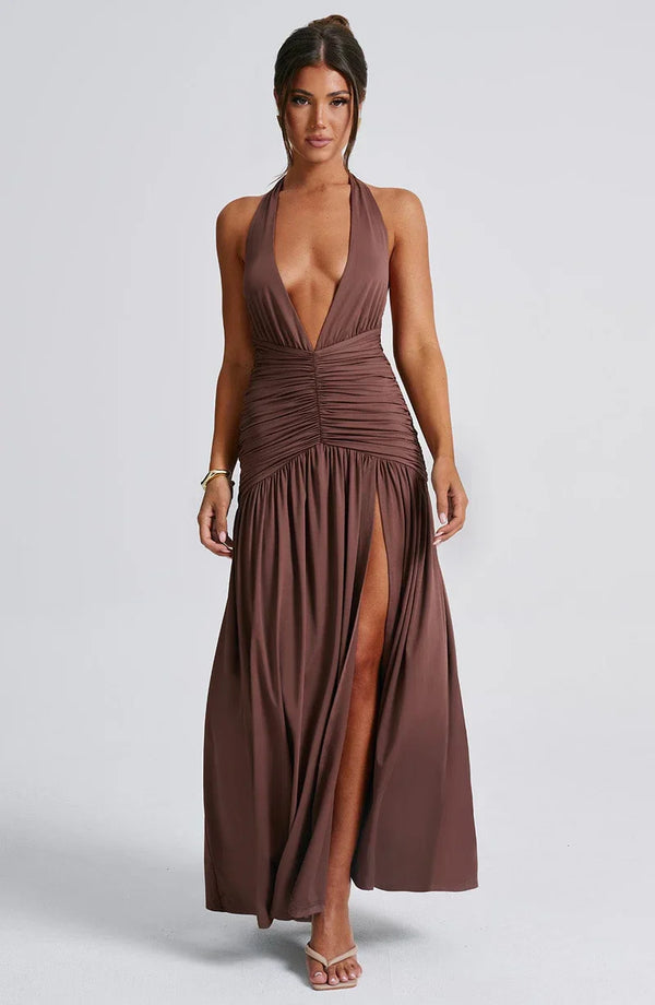 Sable Halter Maxi Dress
