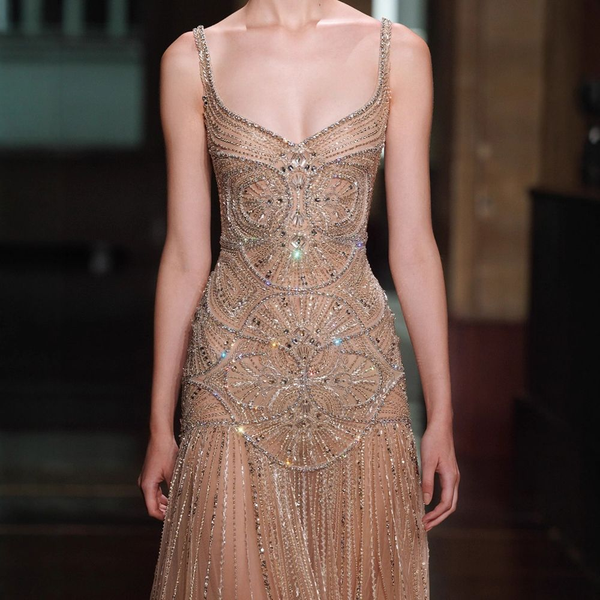 Ysolina Beaded Tulle Mermaid Gown