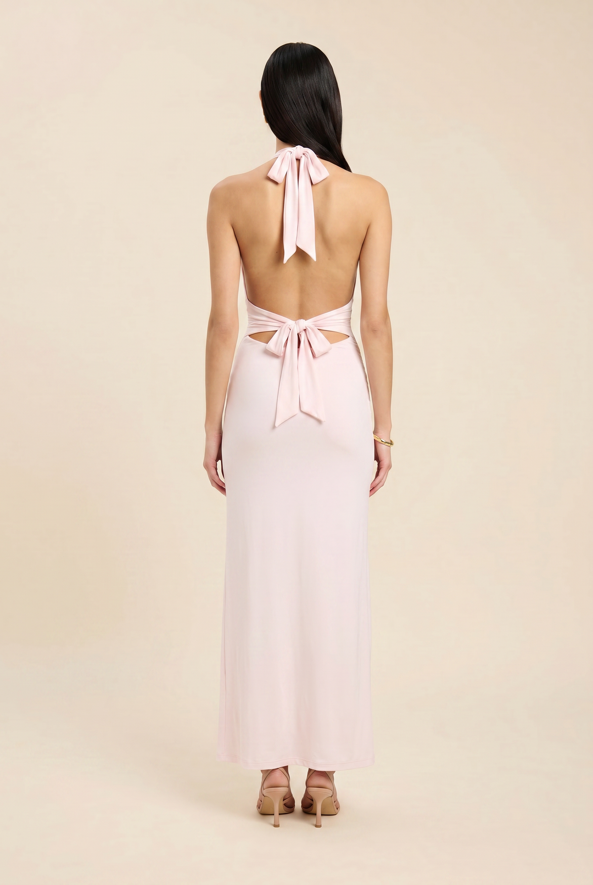 Lais Halter Maxi Dress - Light Pink