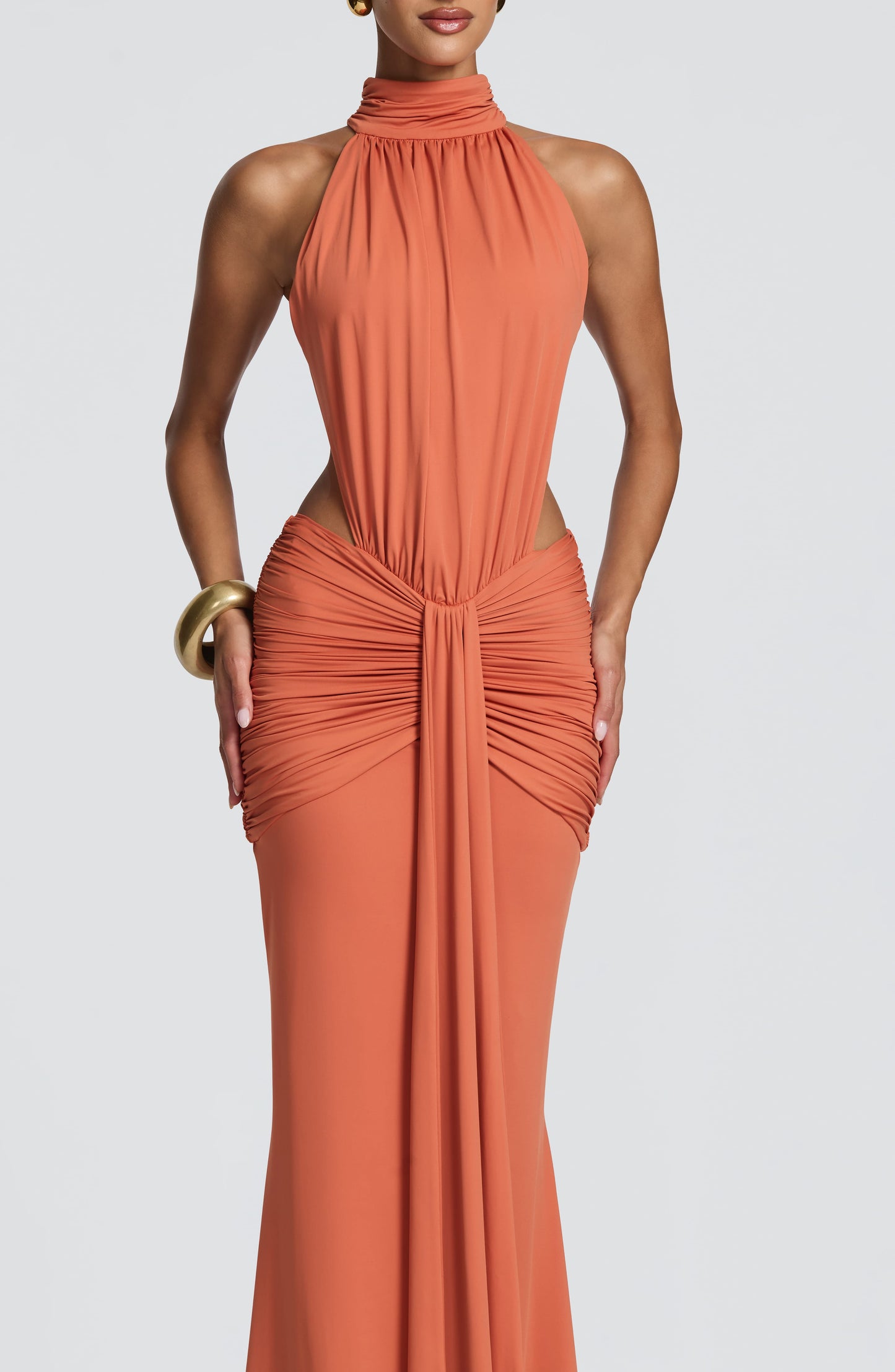 Delphine Cutout Halter Maxi Dress