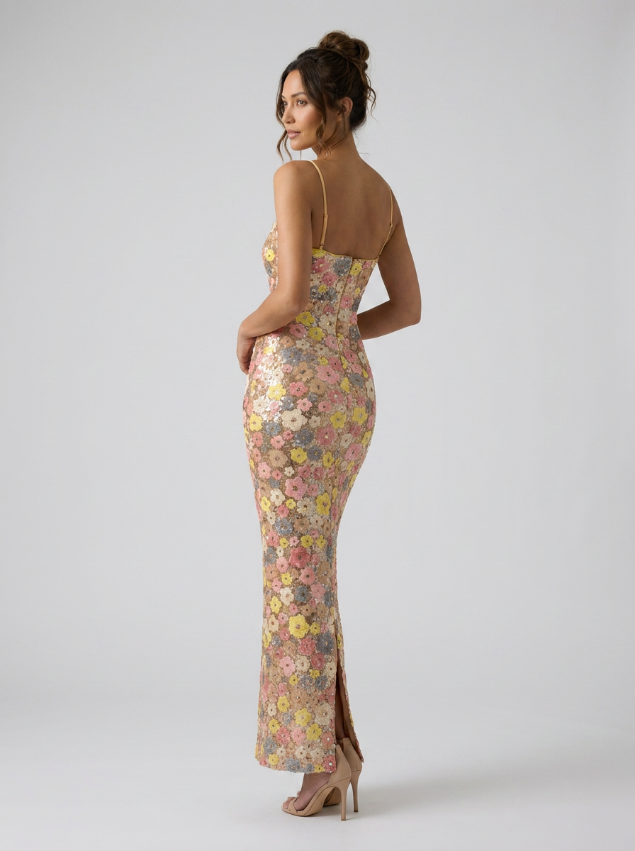 Ines Floral Embellished Maxi Dress