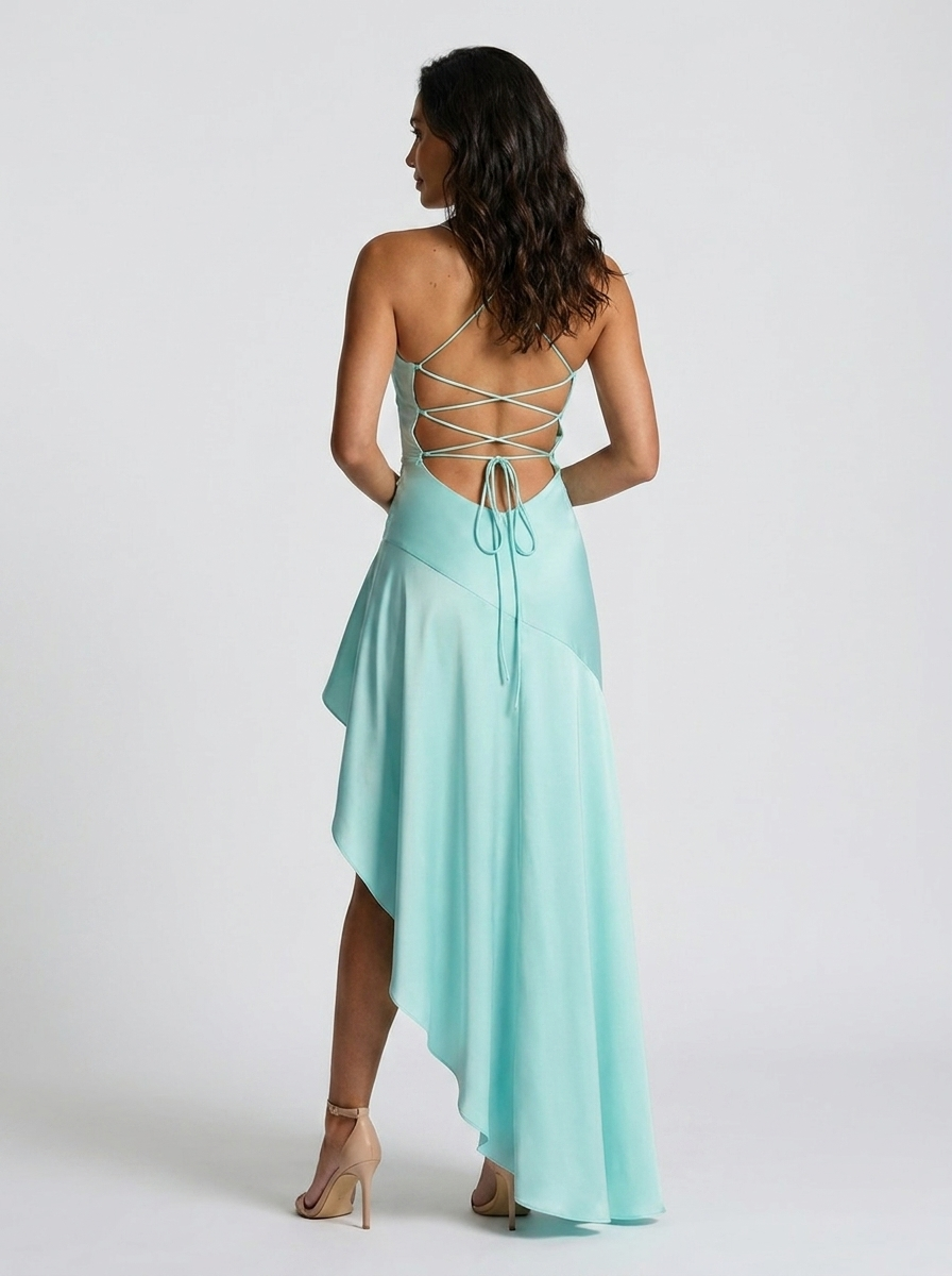 Valentine Ruffle Maxi Dress - Aqua