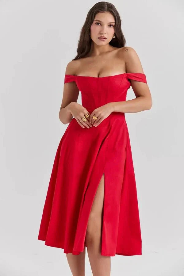 Coralie Off Shoulder Midi Dress