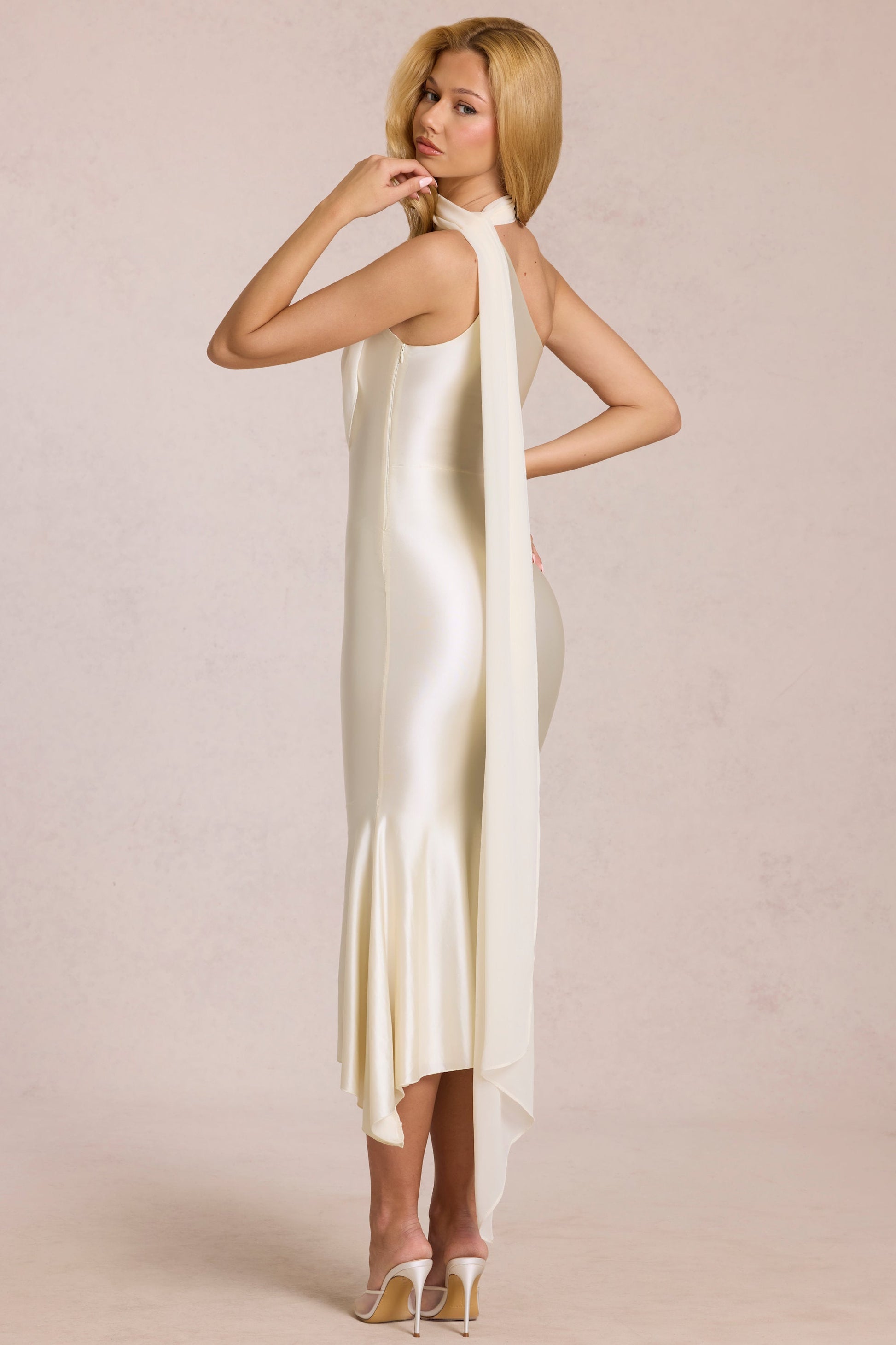 Juliana Pleated V Midi Dress