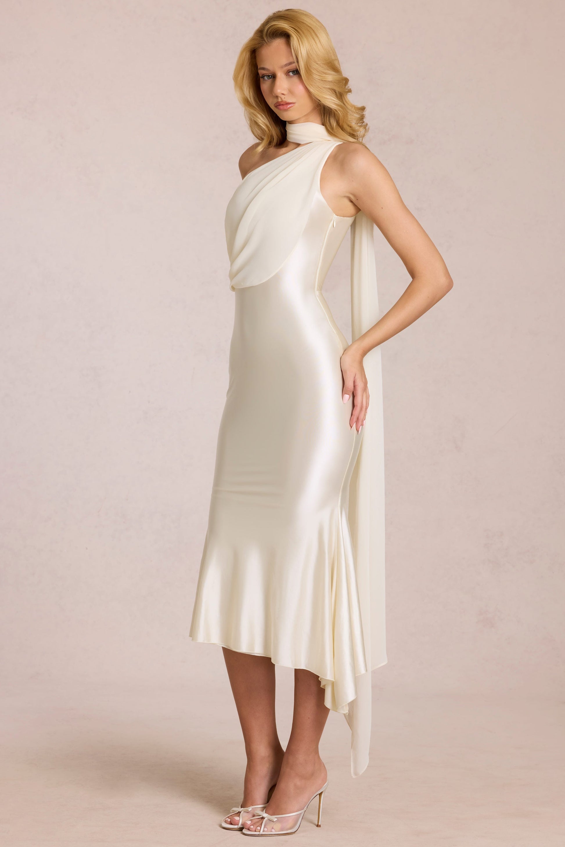 Juliana Pleated V Midi Dress