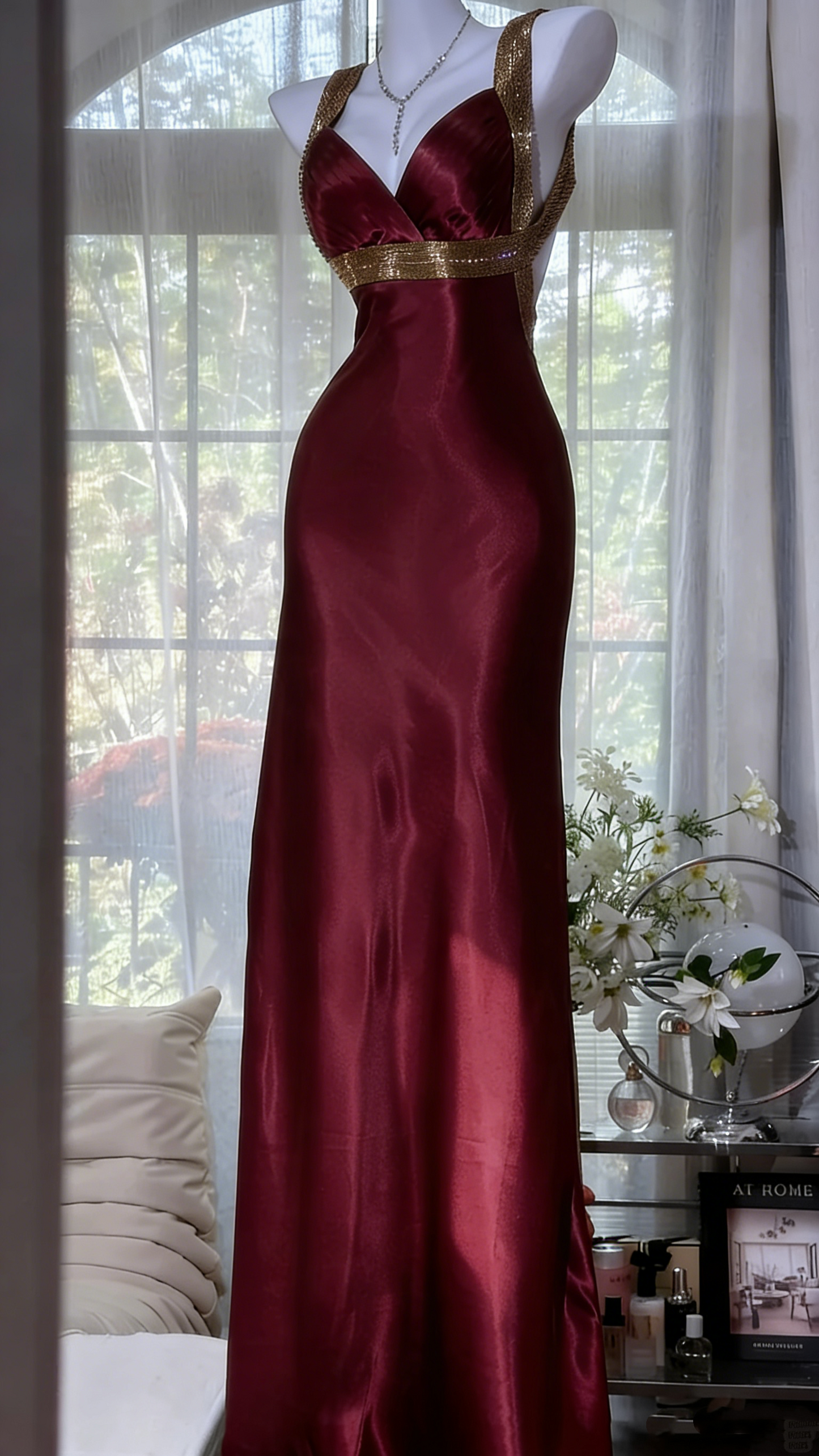 Lilah Dark Maxi Dress - Green
