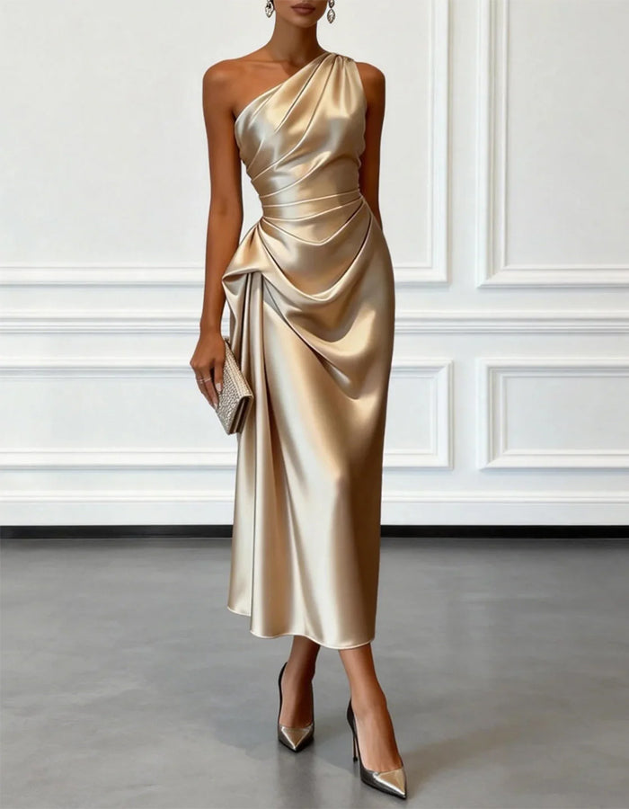 Annabelle Midi Dress - Champagne