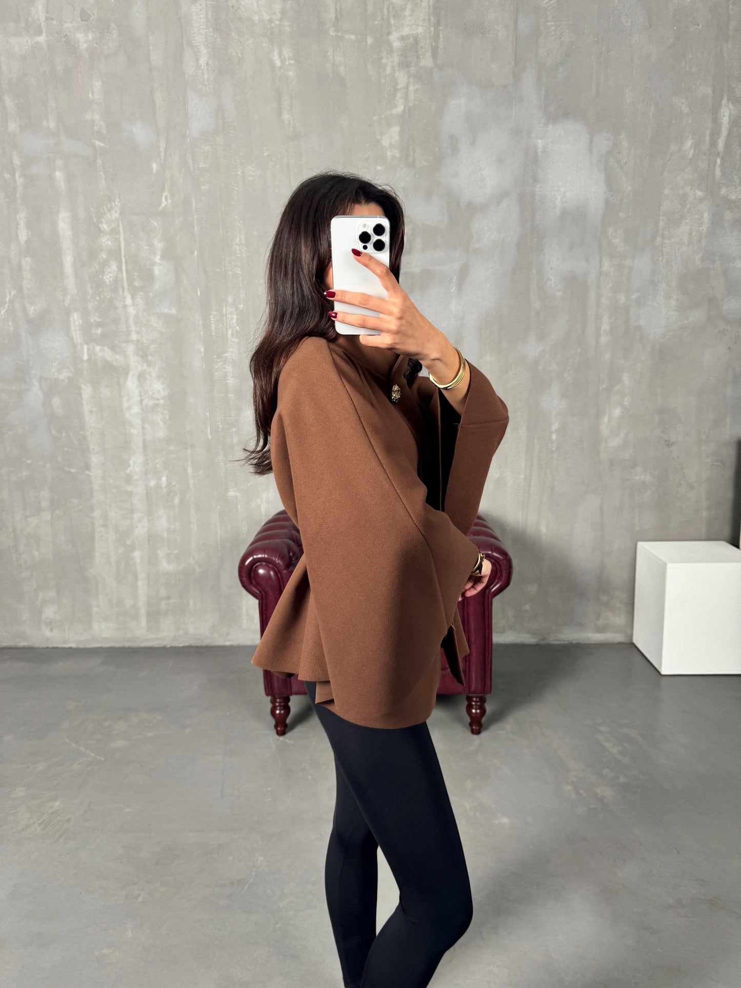 Gina Belted Poncho Jacket