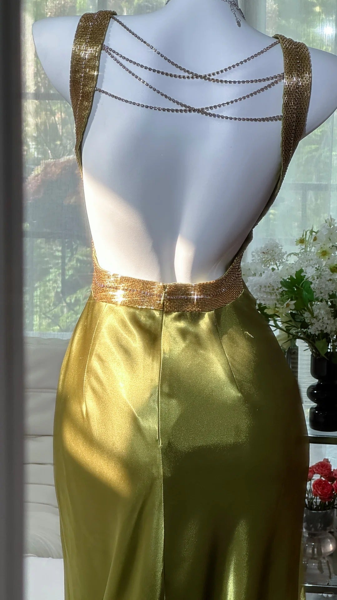 Lilah Dark Maxi Dress - Green