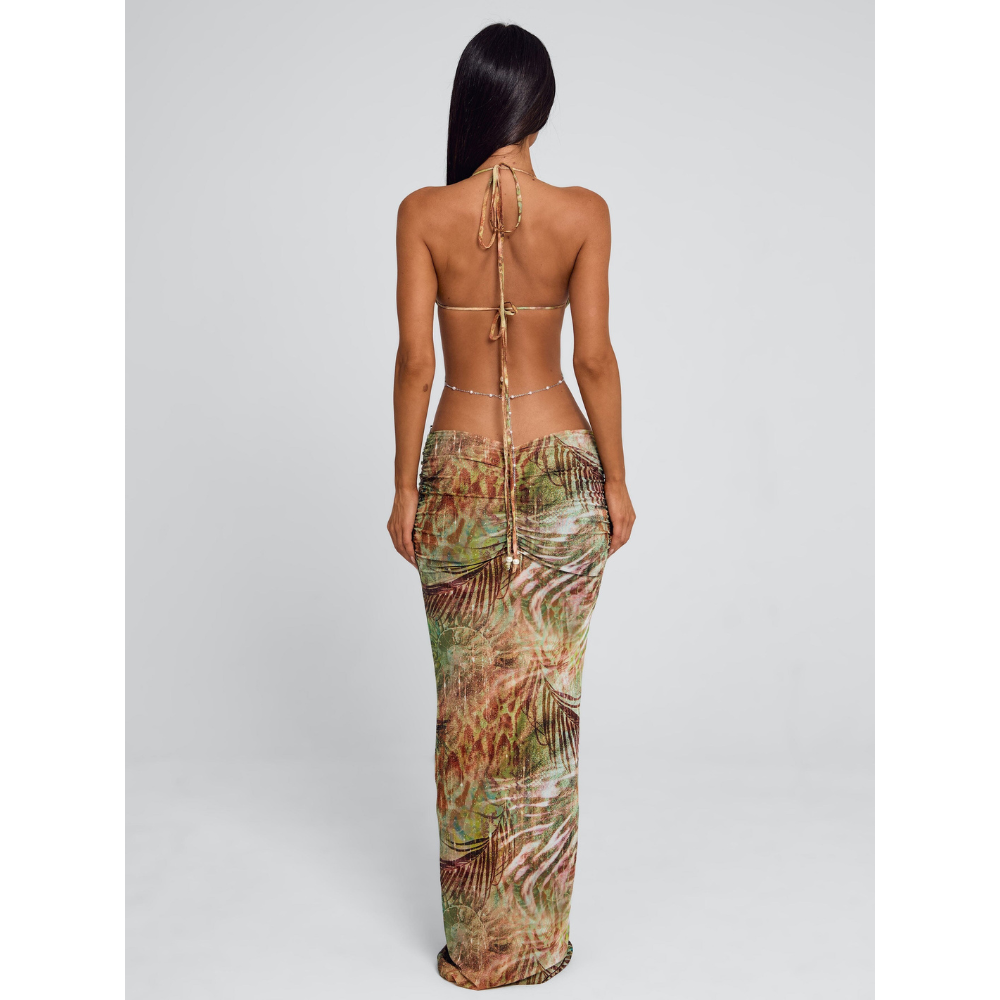 Carmela Embellished Halter Maxi Dress
