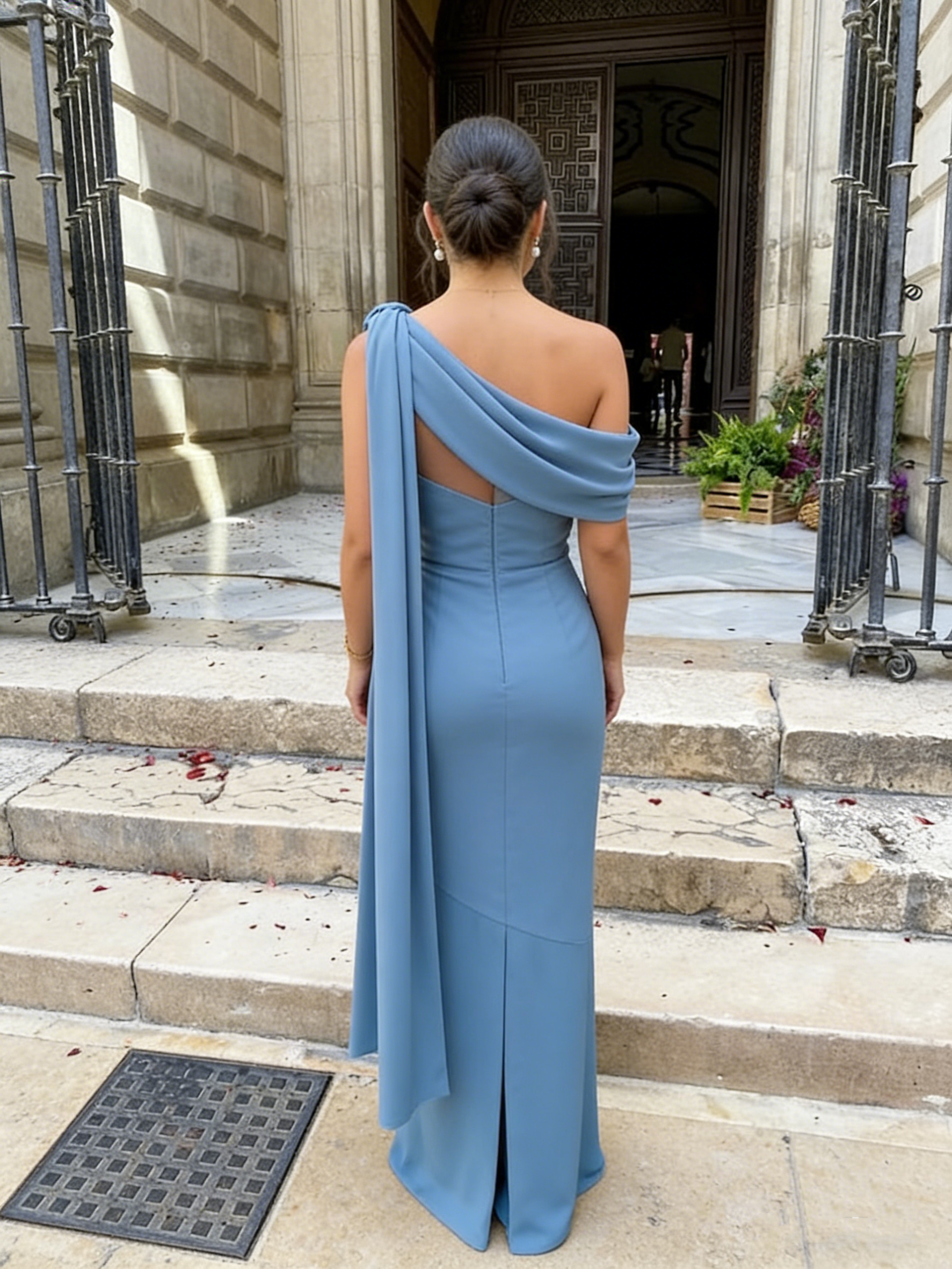 Yolanda Crepe Gown - Blue