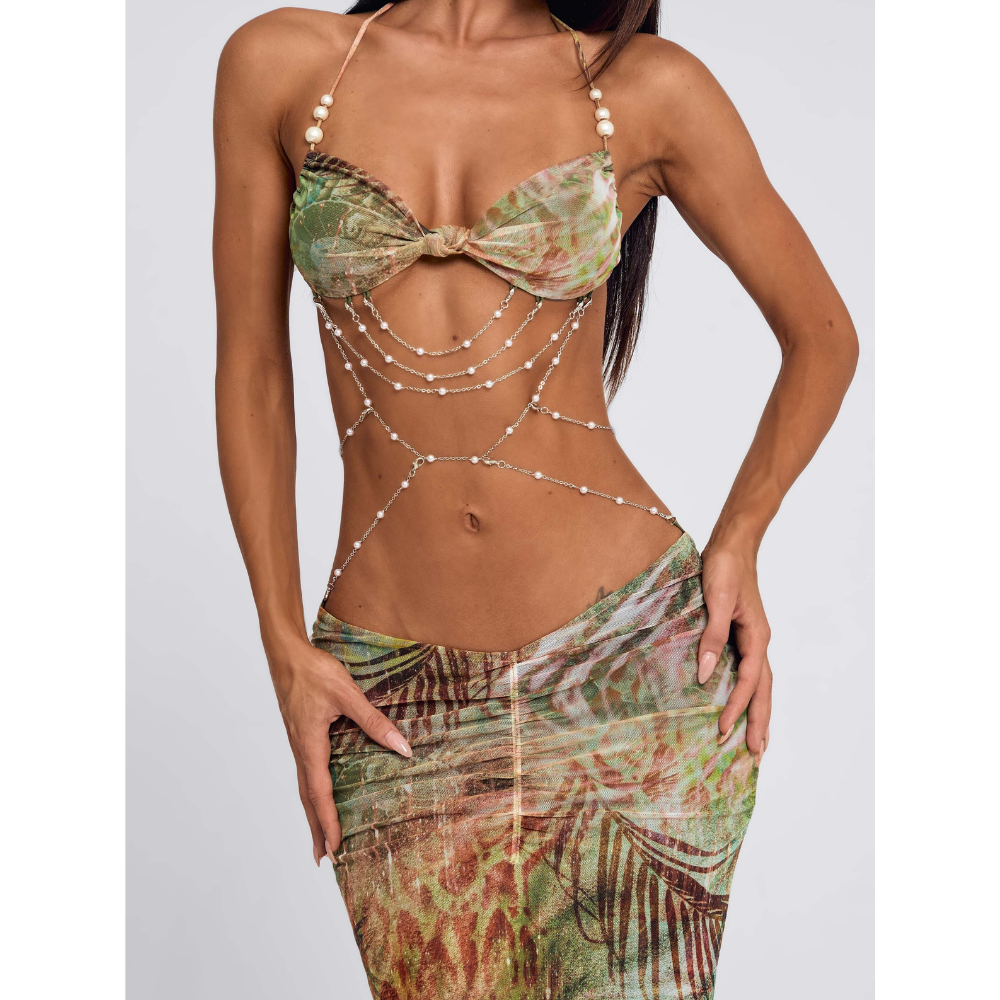 Carmela Embellished Halter Maxi Dress
