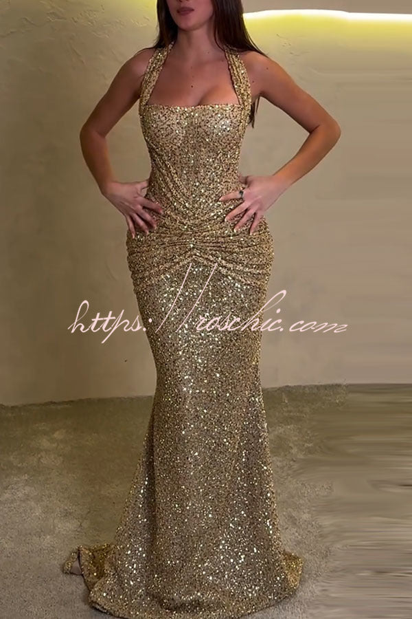 Marie Maxi Dress - Gold