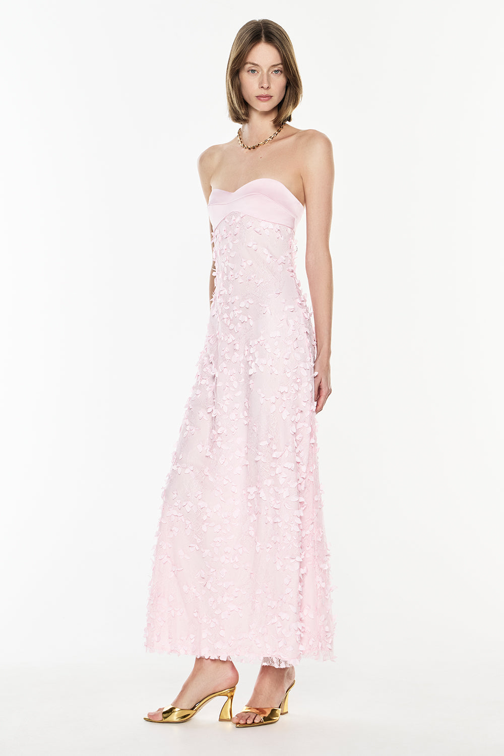 Marisol Satin Sweetheart Maxi Dress