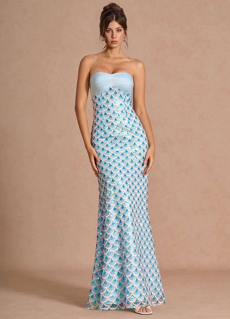 Esmeralda Maxi Dress - Light Blue