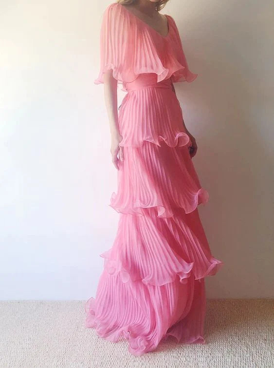 Tamara Tiered Maxi Dress - Pink