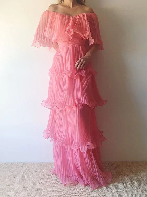 Tamara Tiered Maxi Dress - Pink