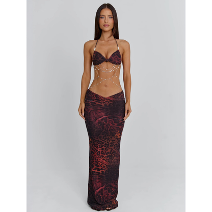 Carmela Embellished Halter Maxi Dress