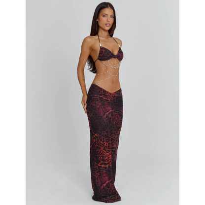 Carmela Embellished Halter Maxi Dress
