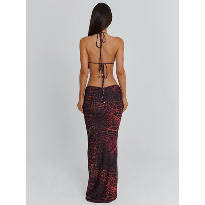 Carmela Embellished Halter Maxi Dress