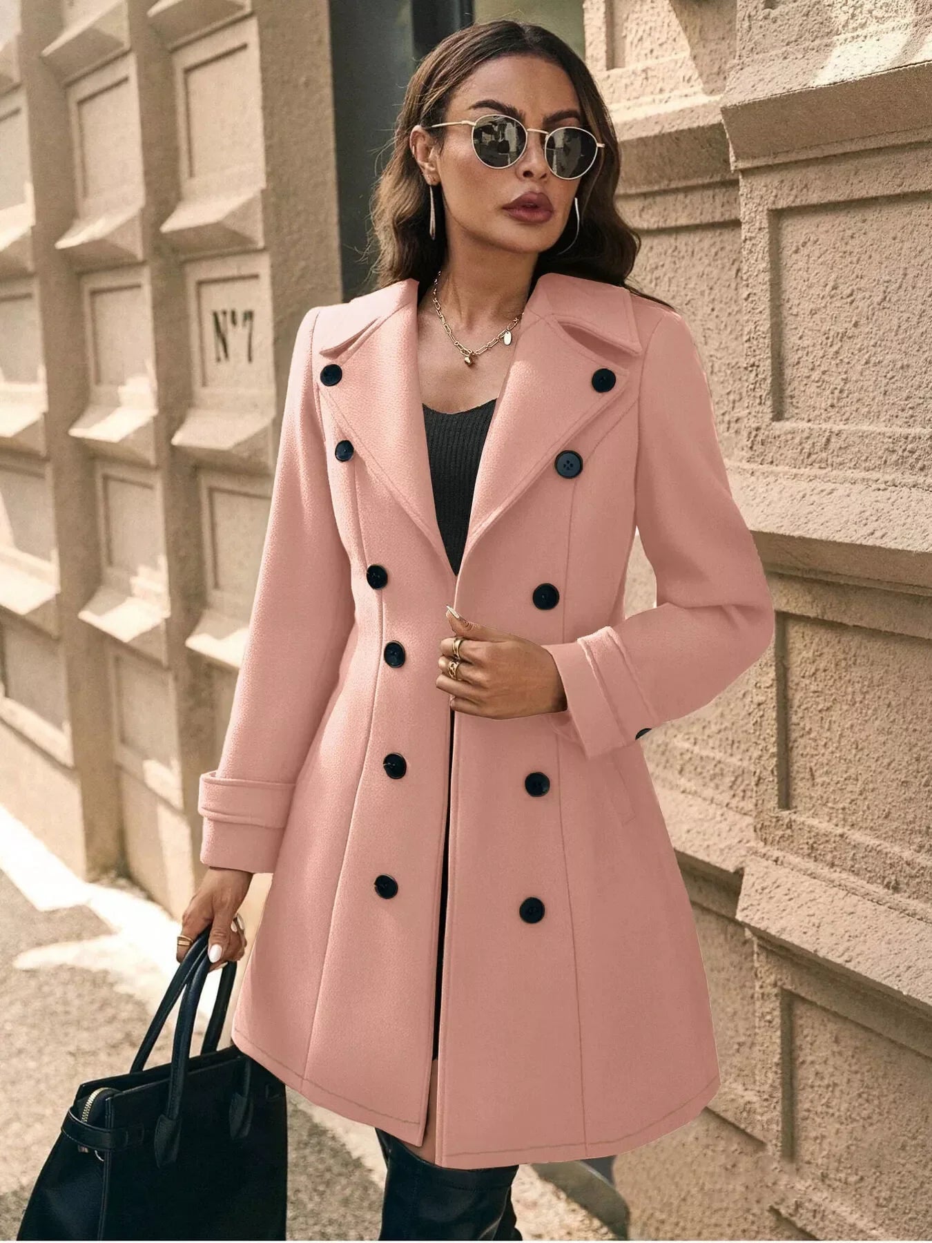 Sophe Double Breasted Tailored Long Coat