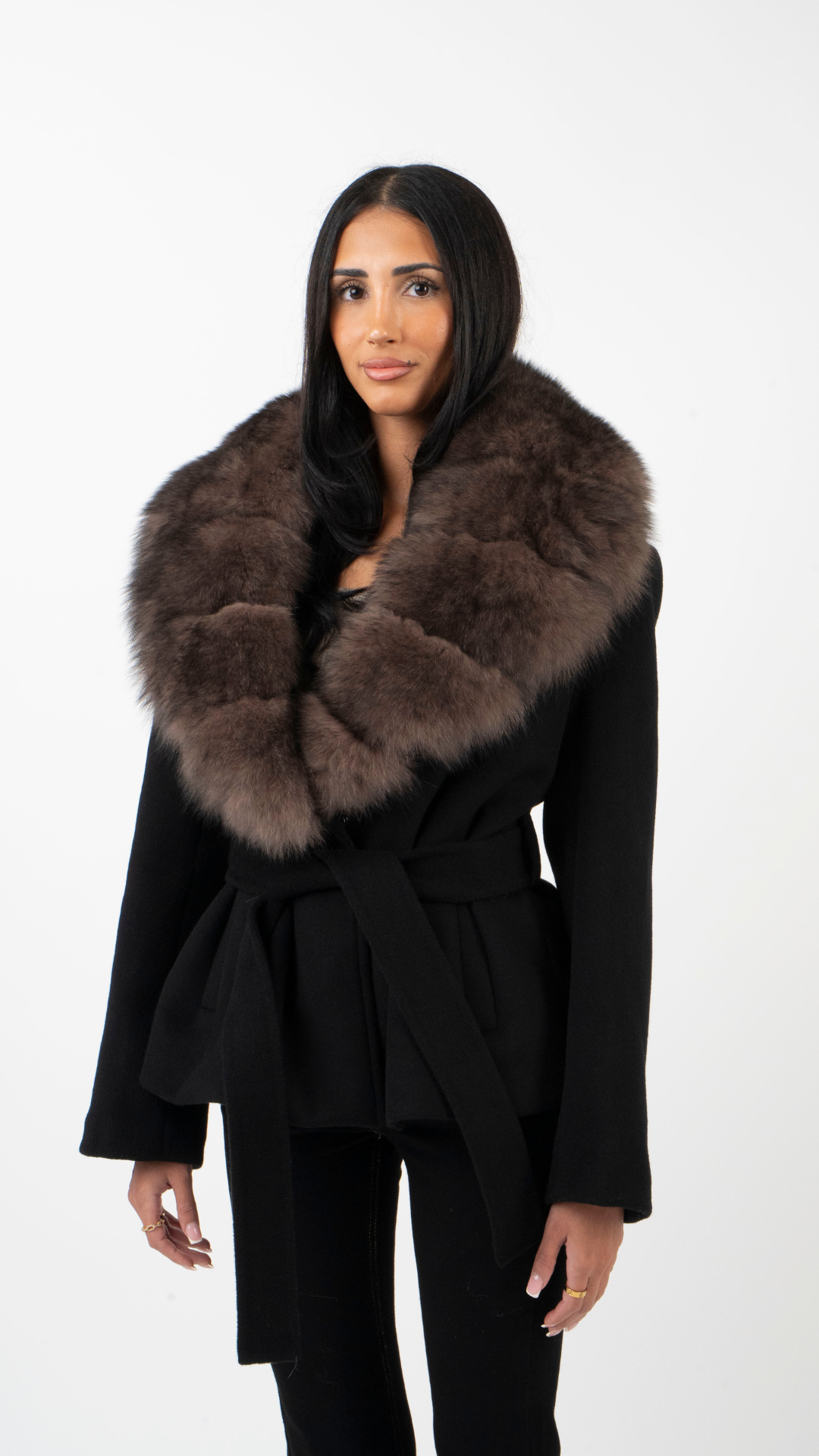 Amelia Faux Fur Oversized Collar Tailored Jacket