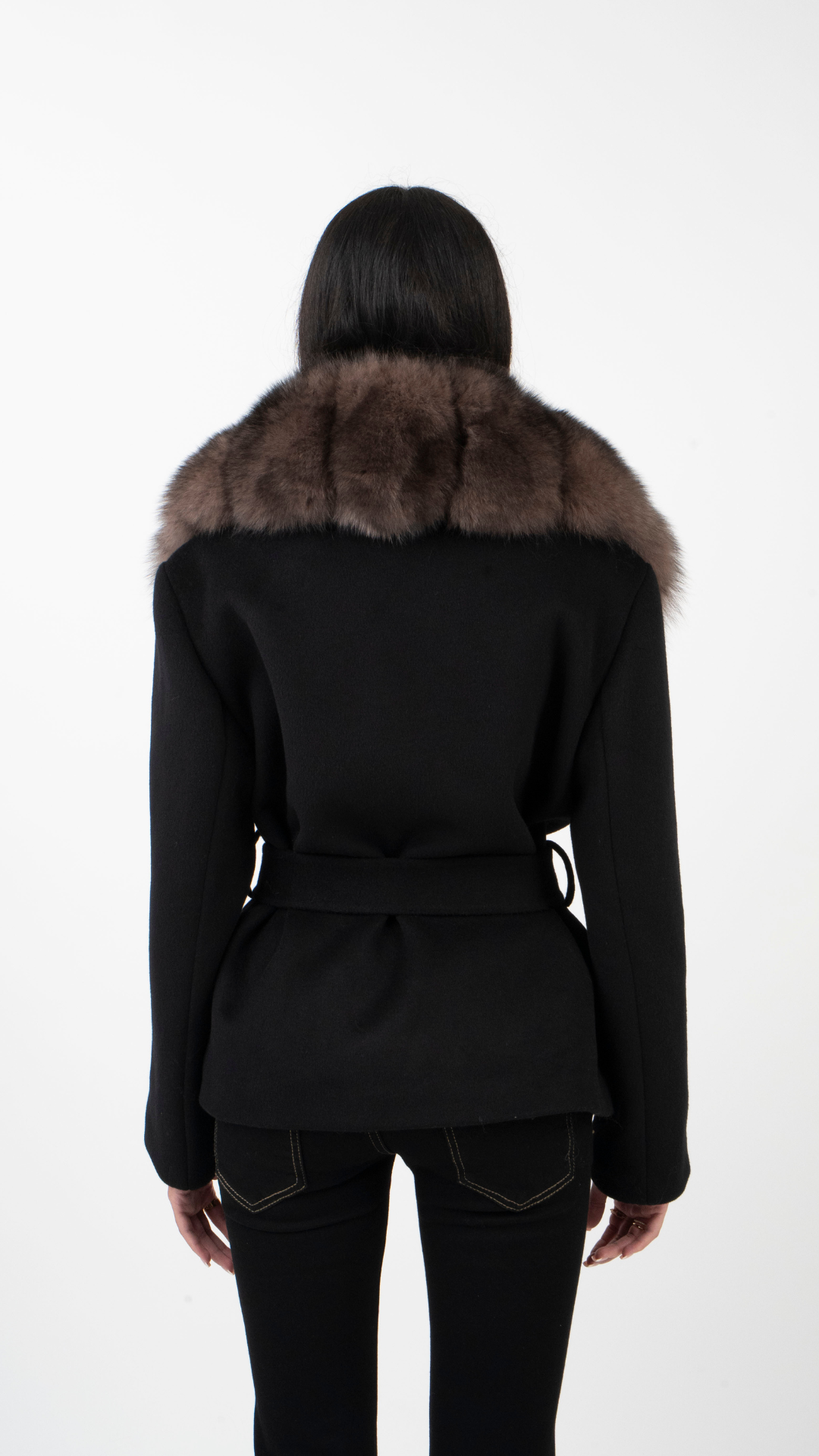Amelia Faux Fur Oversized Collar Tailored Jacket
