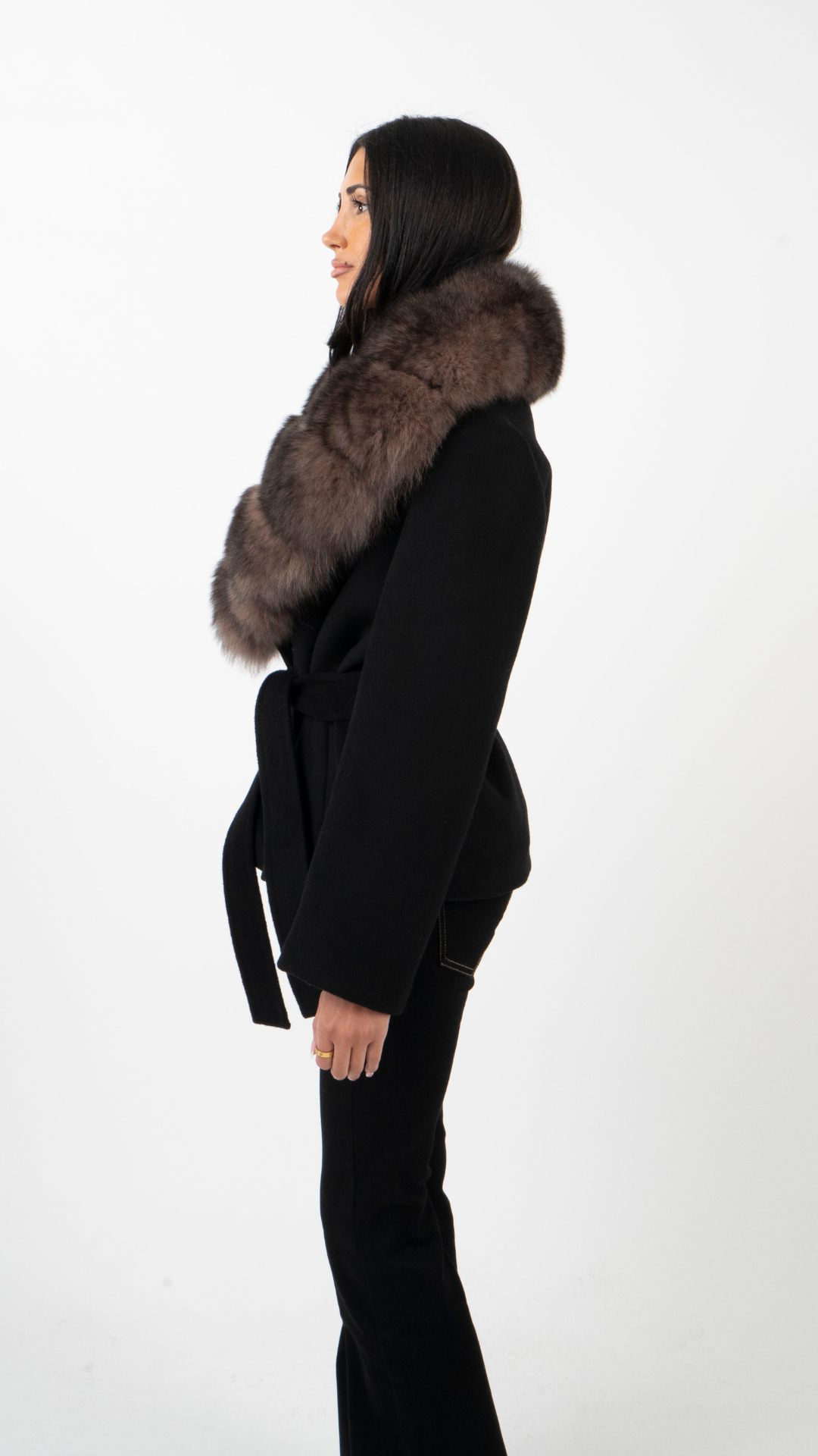 Amelia Faux Fur Oversized Collar Tailored Jacket