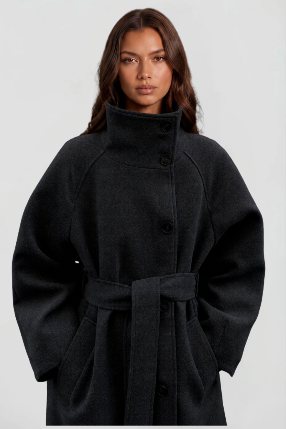 Audrey Belted Tailored Longline Wool Coat