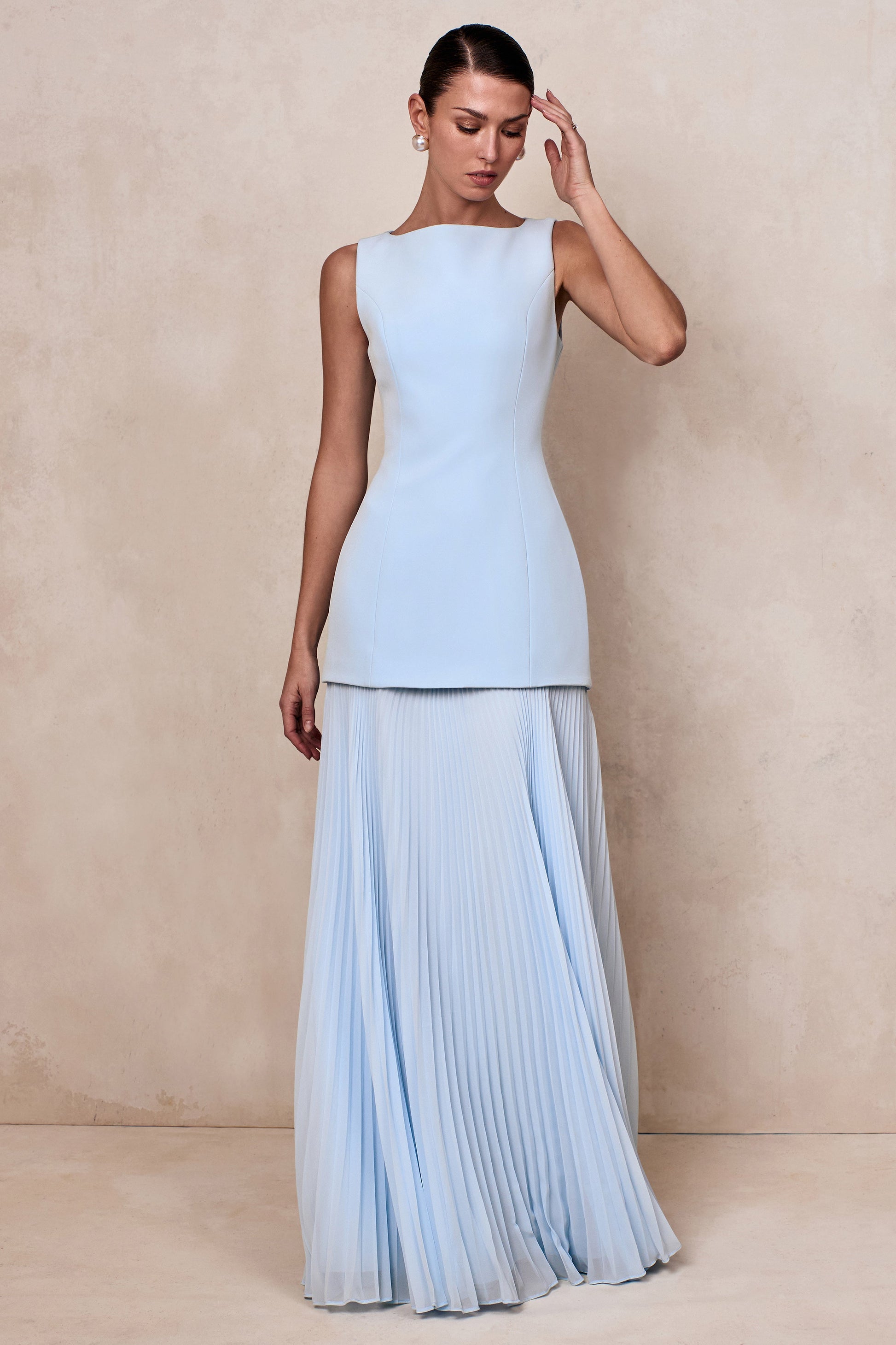 Liana Pleated High Maxi Dress