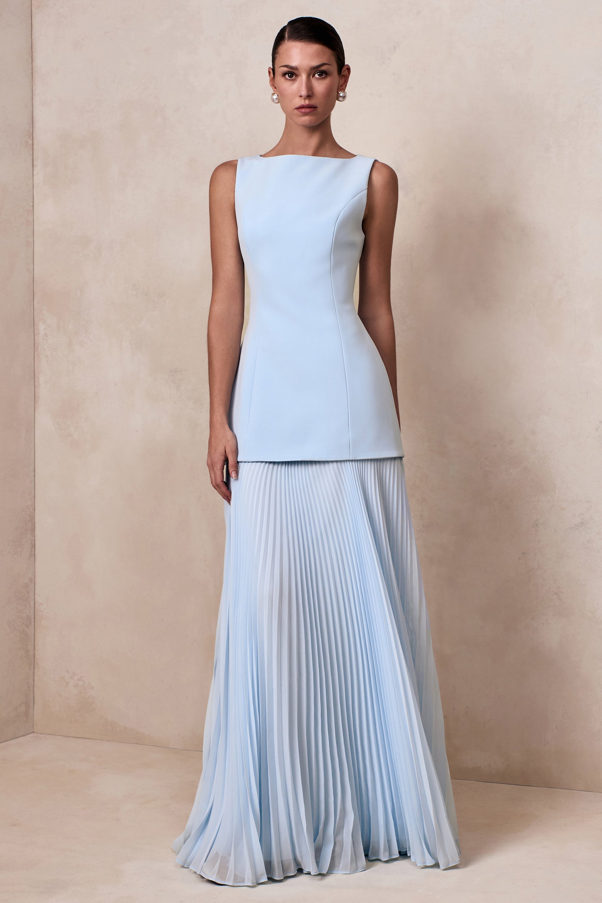 Liana Pleated High Maxi Dress